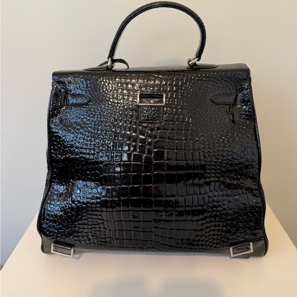 Large Croc Embossed Handbag - Grace Kelly inspired - Picture 3 of 9